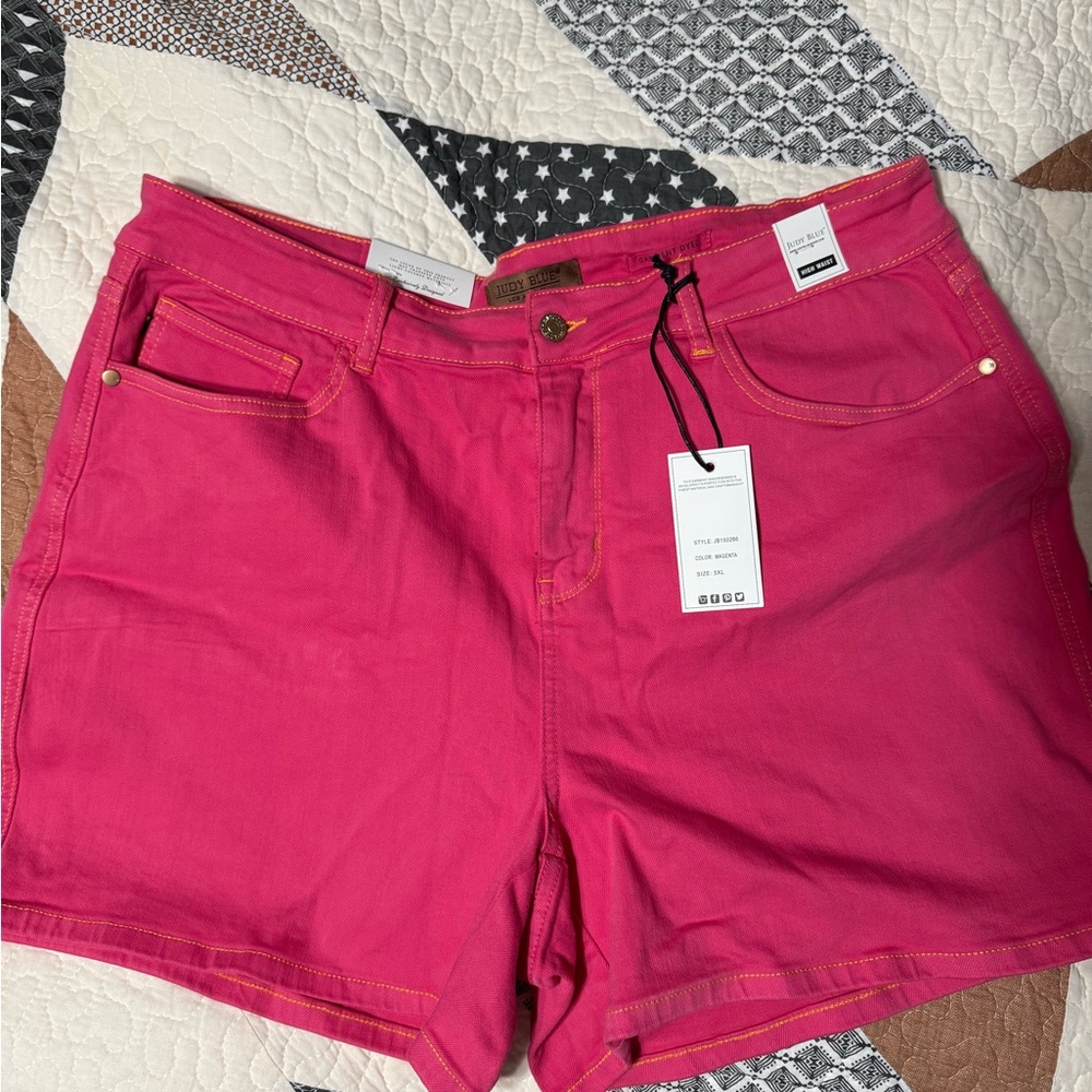 Judy Blue Vibrant Pink Jean Shorts